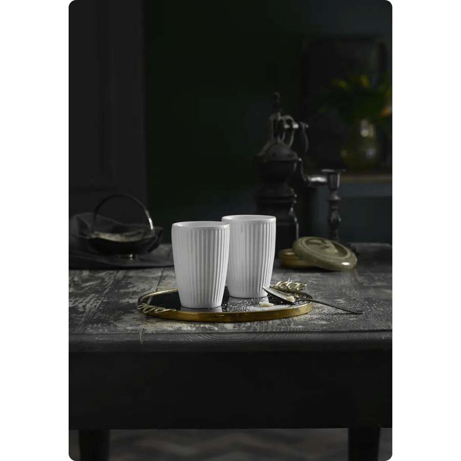 Pillivuyt Termokrus 2 stk 25 cl dia. 8 cm højde 12 cm i hvid, Plissé